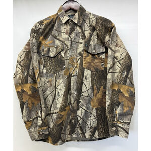 Vintage CODET Mens Medium RealTree Hardwear Camo Cotton Flannel Hunting Shirt